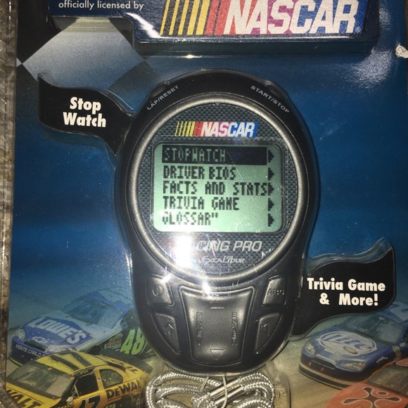 NIB Excalibur Electronics Nascar Racing Pro Stop Watch & Trivia Game + FREE GIFT - Picture 2 of 12